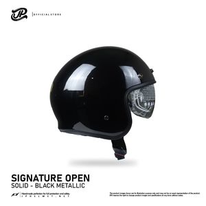 Casco Abierto JP Signature en Negro Metálico, Ofrece Seguridad Moderna para una Comodidad y Protección Inigualables al Conducir - Product Image 4
