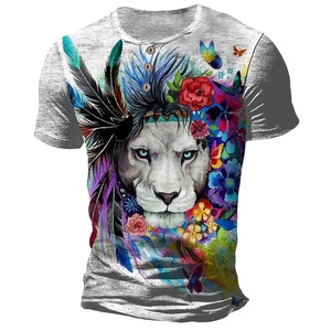 T-shirts pour hommes à col rond, coupe régulière, manches courtes, en tissu jersey 100% coton, impression numérique respirante de haute qualité, style streetwear - Product Image 1