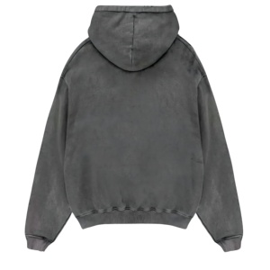 Sweat à capuche gris délavé vintage, style streetwear classique et minimaliste, doux et confortable, pour un look urbain intemporel au quotidien. - Product Image 2