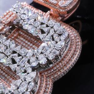 Pendentif Lettre Moissanite Tendance Effet Givré Coupe Ronde Brillante en Argent 925 pour Chaîne Cubaine Personnalisée Certifiée - Product Image 2