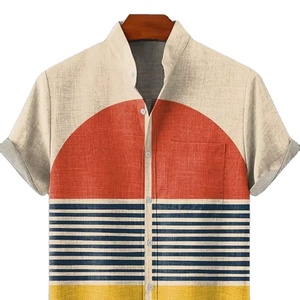 2025 Men's Luxury Elegant <b>Retro</b> Art Summer Short Sleeve for Polo Shirt Comfortable Casual Button Top Made from Jersey <b>Fabric</b> - Product Image 1