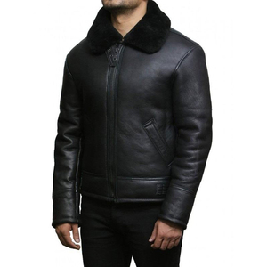 Veste d'hiver pour homme en cuir véritable de qualité supérieure, style streetwear, personnalisable, respirante, avec logo frontal, vestes en cuir pour homme - Product Image 1
