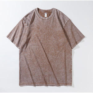 Camiseta de Lujo para Hombre, 100% Algodón, Cuello en V, Lavado Ácido, Talla Grande, Logotipo Personalizado Desgastado, Transpirable, Antiarrugas - Product Image 6