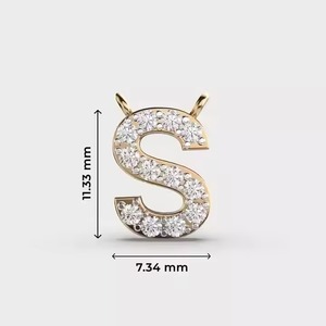New 'S' Diamond Pendant Unisex Gold Plated "S" Letter Fine Jewelry Pendant Classic Style for Children's Party Occasions - Product Image 1