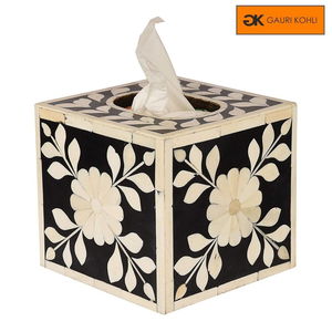 Boîte à mouchoirs de luxe en os incrusté, style classique, avec couleur et taille personnalisées, vente en gros depuis l'Inde pour usage domestique/hôtelier/restaurant - Product Image 4