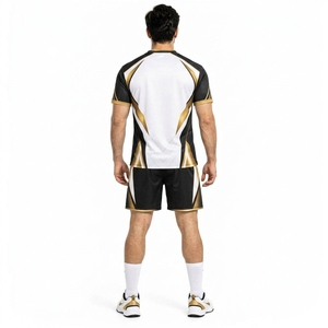 Material cómodo adecuado para entrenamiento en equipo, kits de balonmano, camiseta deportiva ligera, pantalones cortos a juego, transpirables - Product Image 5