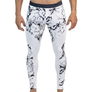 Leggings de compression longs pour hommes, imprimé éclair noir, sublimation, taille élastique - Product Image 2