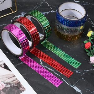 High Shine <b>Red</b> Holographic Reflective Tape with Self-Adhesive Prism Laser <b>Glitter</b> Decorative Tape for Craft Projects Packaging - Product Image 6