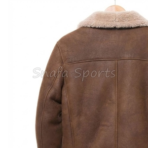 Men's Sheepskin Leather <b>Jacket</b> Winter Warm Shearling Faux <b>Fur</b> <b>Lined</b> Coat Customized Leather <b>Jacket</b> For Men - Product Image 6