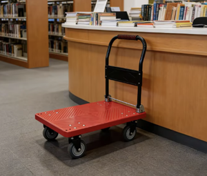 OEM/ODM Vietnam Industrial Aluminum Alloy Platform Cart Two Wheeled Warehouse Shopping <b>Trolley</b> 300kg Capacity - Product Image 2