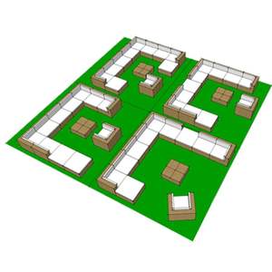 Ensemble de salon de jardin noir et blanc crème - Product Image 6