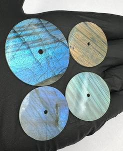 blue fire labradorite Flat Back Watch Dial 28.5 mm 1 mm Thickness 2mm Center Hole watch <b>Face</b> - Product Image 2