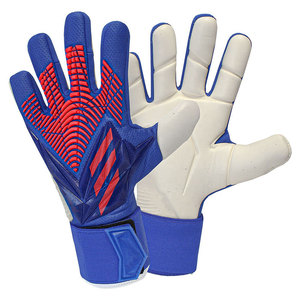 Gants de gardien de but de football Econex Sports, doigts entièrement couverts, bleu orange, cuir PU, silicone antidérapant, respirant, fermeture à boucle et crochets - Product Image 1