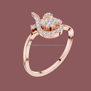 Bague de fête élégante 14K en argent bijoux CZ - Product Image 1