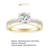 Bague de fiançailles en moissanite argentée pour femme, bijou de mariage et d'anniversaire, cadeau de luxe, style mode gujarati élégant