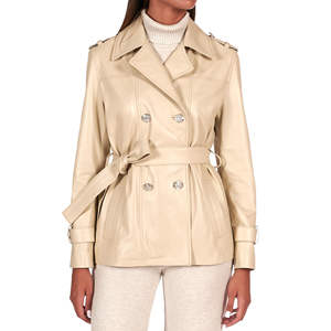 Veste de motard en cuir d'agneau véritable pour femme, doublure en nylon respirant, style vintage neuf - Product Image 1