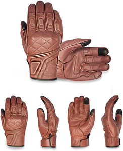 Guantes de Motocicleta de Cuero Premium, Palma Reforzada, Unisex, Antideslizantes, con Pantalla Táctil, Cierre de Velcro, Equipo Deportivo - Product Image 2