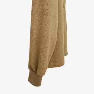 Nouveau sweat à capuche en polaire épaisse avec broderie de logo personnalisé, fermeture éclair 1/4, col montant, tricoté ample pour l'hiver, unisexe - Product Image 4