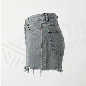 Summer Active Wear Cotton <b>Jogging</b> Acid Washed <b>Denim</b> Shorts For Women And Girls Customized Color Casual Fashion Apparel - Product Image 3
