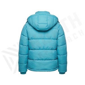 Hooded Quilted Waterproof <b>Bubble</b> Jacket Black Full Sleeve Winter Windproof Cotton Shell Knitted Fabric Polyester Filling Stand - Product Image 2