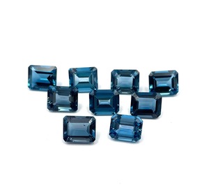 Topacio Azul de Londres Natural, Corte Octogonal, Piedras Sueltas de 7mm y 9mm, Topacio Azul Facetado, Venta al Por Mayor para Fabricación de Joyería en India - Product Image 2