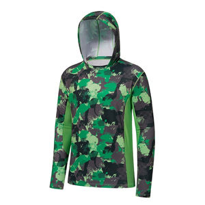 Sudadera con Capucha de Pesca Unisex Azul Camuflaje de Manga Larga UPF 50 Anti-UV con Estampado por Sublimación - Product Image 3