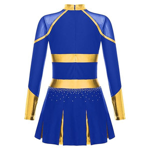 Uniforme de Animadora con Pedrería Brillante para Niñas, Vestido de Baile sin Mangas con Cierre Trasero, Traje Brillante para Actuaciones - Product Image 2
