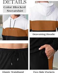 Ensemble de survêtement 2 pièces color block : sweat à capuche et pantalon de jogging - Product Image 6