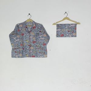 Conjunto de Pijama Floral con Estampado Artesanal de Jaipur - Ropa de Dormir de Algodón Artesanal, Ropa de Dormir y de Estar por Casa de Verano Estilo Bohemio para Mujer, Regalo - Product Image 2