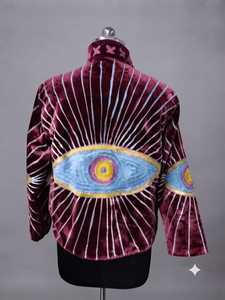 Veste en velours bordeaux Suzani pour homme, veste brodée de créateur, vêtement ethnique traditionnel, rouge bordeaux de qualité supérieure - Product Image 3