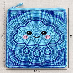 Monedero de cuentas de semillas hecho a mano, artístico, pequeño, colorido y de moda - Product Image 6