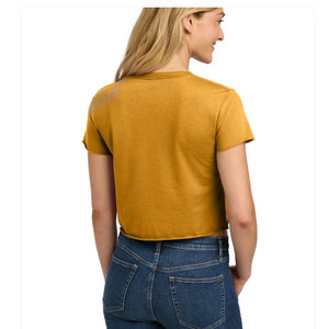 Crop top uni pour femme, couleur moutarde, vente en gros, personnalisable pour les marques de t-shirts imprimés à la demande - Product Image 1