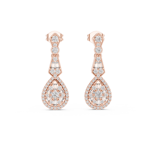 SERAPHINA - Juego de pendientes con diamantes cultivados en laboratorio, engastados en oro rosa de 18 quilates, para mujer, para compromiso, boda, regalo de San Valentín, eventos, uso diario - Product Image 1