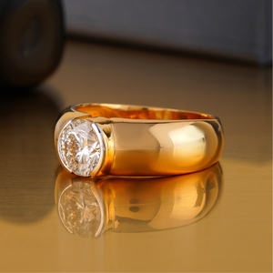 Anillo Solitario para Hombre con Diamante Cultivado en Laboratorio de 2.05 CT, Oro Amarillo Sólido de 14K, Claridad VVS-VS DEF, Corte Excelente, Certificado IGI - Product Image 2