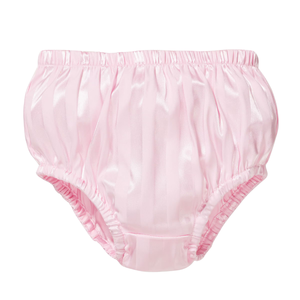 Ensemble pyjama en satin rayé rose bébé, doux et soyeux, deux pièces pour bébé, pour dormir et se détendre - Product Image 4