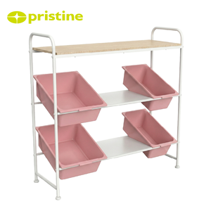 Organisateur d'outils moderne carré à 4 tiroirs en métal avec étagère, finition brillante - Product Image 5