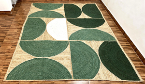<b>Large</b> Boho Handmade Organic Jute Area <b>Rug</b> 912 ft Non-Slip Eco-Friendly Geometric Pattern Indoor/Outdoor Use - Product Image 5