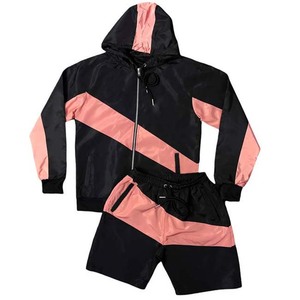ชุดเซ็ตเสื้อแจ็คเก็ตครึ่งซิปผ้าไนลอน/คอตตอน กางเกงขาสั้นจ็อกเกอร์ ชุดลำลองสองชิ้น ชุดกีฬาไซส์ใหญ่ เสื้อกันลมผ้าไนลอนสำหรับผู้หญิง - Product Image 2