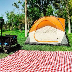2/6 Outdoor Double-Layer Camping Tent with Large Mesh Windows Waterproof Windproof Rainproof Top Roof Portable for Families - Product Image 6