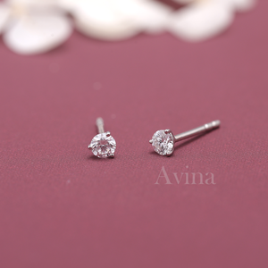 IGI Certified Lab Grown Diamond Round Solitaire Stud <b>Earrings</b> 18K White / Yellow & Rose Gold Minimalist Tiny Diamond <b>Earrings</b> - Product Image 4