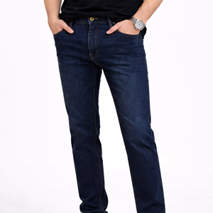 Jeans de Mezclilla Indigo Prime Classic Azul Oscuro de Corte Slim para Hombre – Comodidad Premium con Elasticidad y Cintura Media - Product Image 1