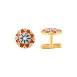 Sanctuary of Jewels Luxury Gold Plated <b>Cufflinks</b> Men Blue <b>Red</b> Enamel Crystal Formal Shirt Accessories Wedding Business Gift - Product Image 3