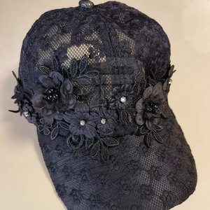Fashion <b>Women</b> Lace Baseball <b>Hat</b> Decorative Mesh Design Adjustable Headwear For <b>Summer</b> Holidays Outdoor Casual Wear - Product Image 5