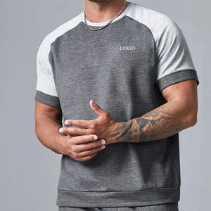 Ensemble T-shirt et short gris uni à manches courtes pour homme White Bird Express, tenue décontractée d'été, respirant, en coton tricoté, séchage rapide - Product Image 2