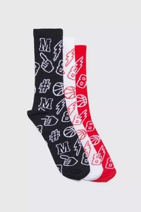 Calcetines de algodón para hombre primavera otoño nuevo Color sólido antiolor antibacteriano que absorbe el sudor venta al por mayor letra impresa - Product Image 4