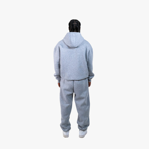 Men's Casual Winter Zipper Oversize Tracksuit Hoodie Sweatpants <b>Set</b> XL Custom Printed Fleece <b>Jogger</b> <b>Plus</b> <b>Size</b> With Logo - Product Image 2