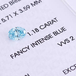 Diamante Cultivado en Laboratorio de Corte Ovalado Azul Fantasía de 1.0 Quilates, Certificado por IGI, VS1-VS2, Suelto para Joyería Personalizada al por Mayor - Product Image 4