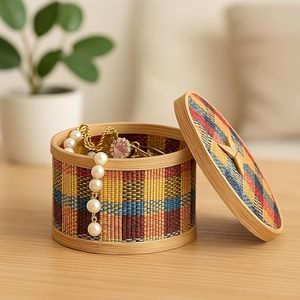 Caja de Regalo de Bambú Tejida a Mano, Cesta de Regalo de Bambú Hecha a Mano de Alta Calidad, Caja de Almacenamiento de Recuerdos Fabricada por KingCraftViet - Product Image 1