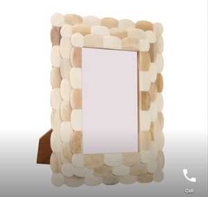 Cadre photo mural côtier haut de gamme en os incrusté de nacre à motifs floraux, couleur et forme personnalisables, décoration intérieure unique, 4 pièces, lavable - Product Image 5