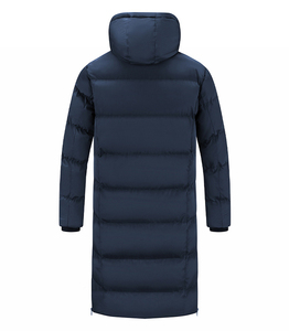 OEM Heavy Best Bubble Hooded Black <b>Longline</b> Parka <b>Coat</b> Custom Men Shiny Puffer Jacket Zipper High Street <b>Waterproof</b> Breathable - Product Image 2
